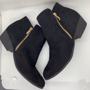 Top Moda 10 Black Faux Suede Ankle Boots Booties